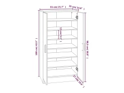 Zapatero Sonoma gris 55x35x108 cm Madera de ingeniería