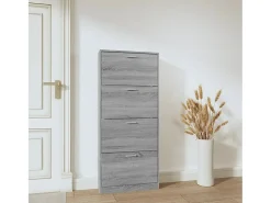 Zapatero Sonoma gris 59x17x150 cm Madera de ingeniería