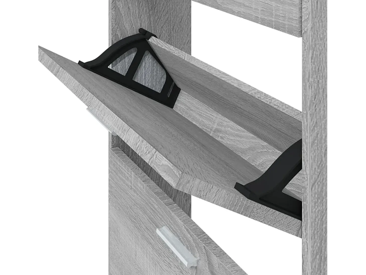 Zapatero Sonoma gris 59x17x150 cm Madera de ingeniería