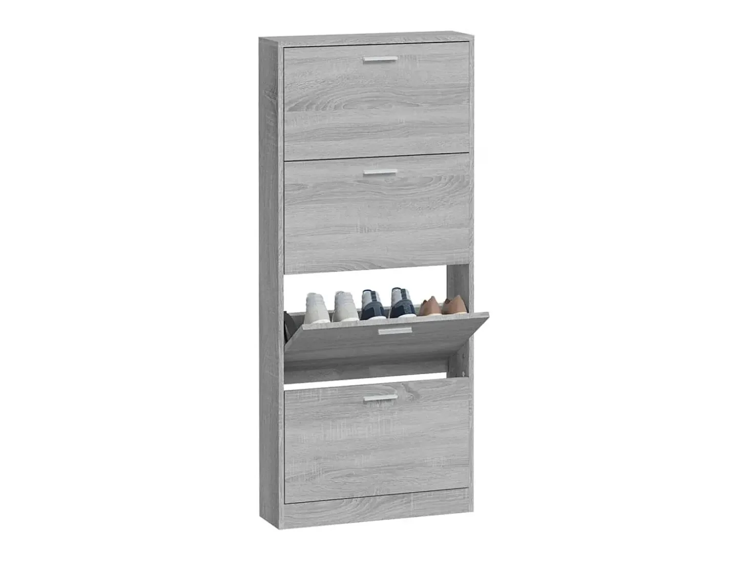 Zapatero Sonoma gris 59x17x150 cm Madera de ingeniería
