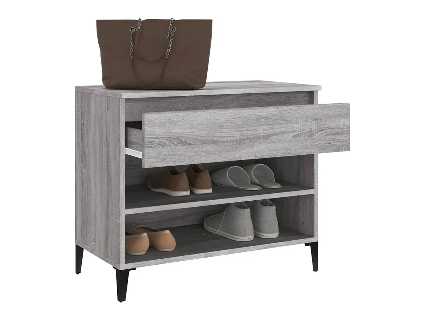 Zapatero Sonoma gris 70x36x60 cm madera de ingeniería