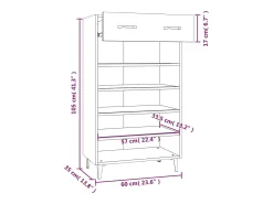 Zapatero Sonoma gris 60x35x105 cm Madera de ingeniería