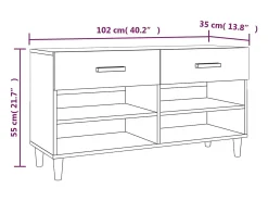 Zapatero Sonoma gris 102x35x55 cm Madera de ingeniería