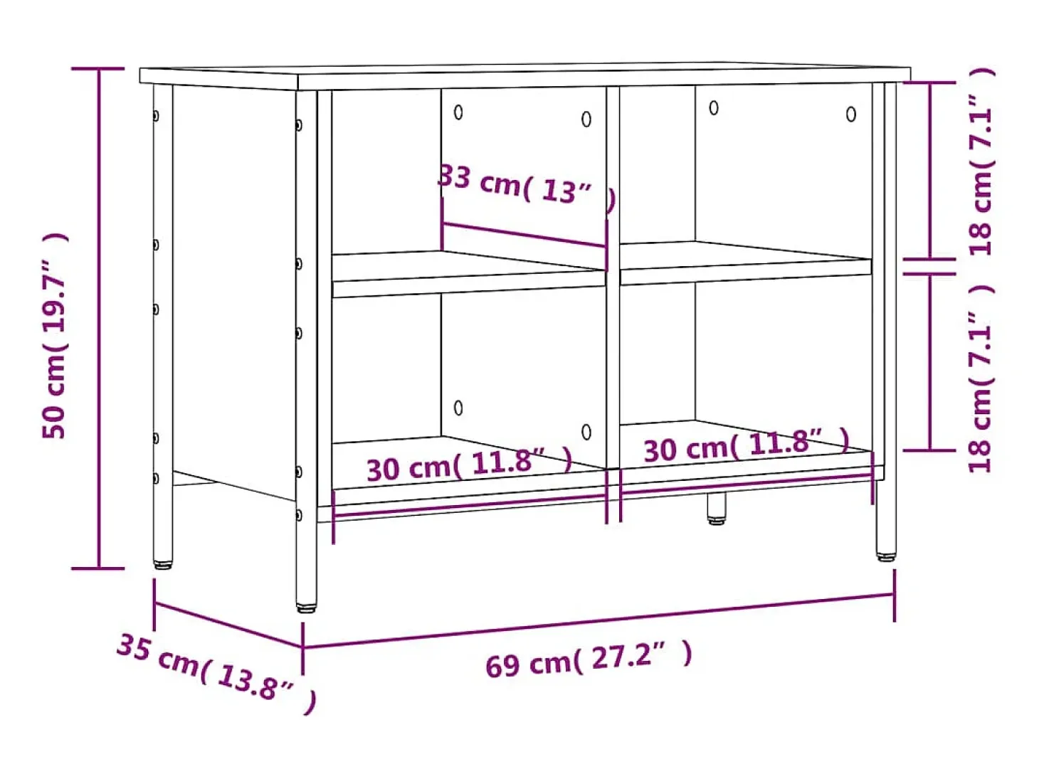 Zapatero Sonoma gris 69x35x50 cm madera de ingeniería