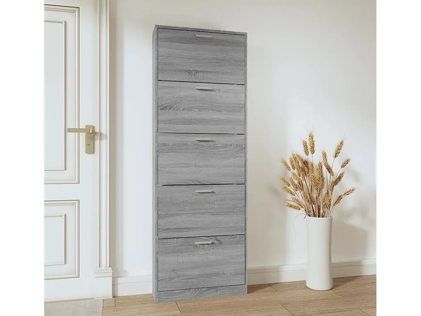 Zapatero Sonoma gris 59x17x169 cm Madera de ingeniería