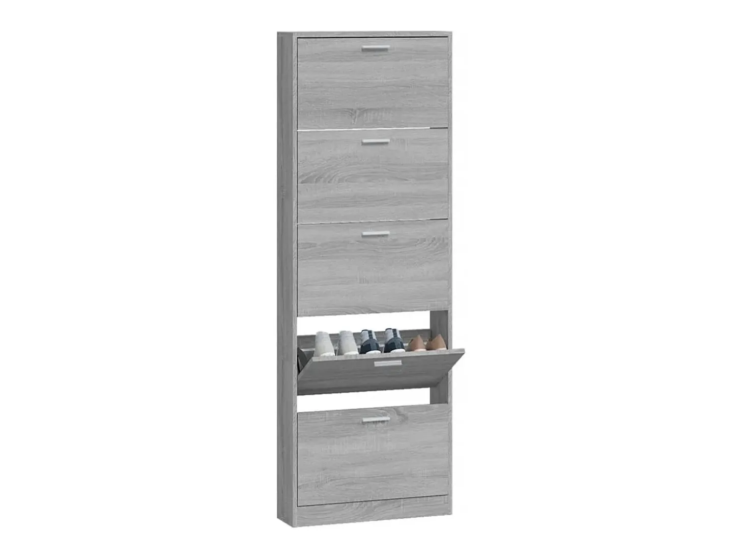 Zapatero Sonoma gris 59x17x169 cm Madera de ingeniería