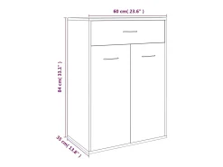 Zapatero Sonoma gris 60x35x84 cm Madera de ingeniería