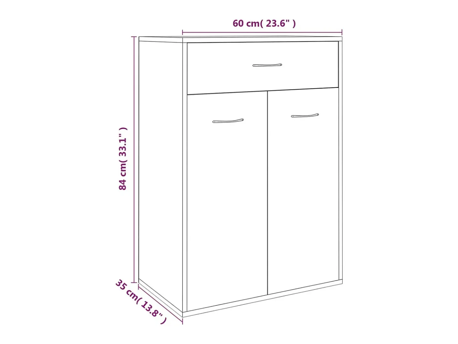 Zapatero Sonoma gris 60x35x84 cm Madera de ingeniería