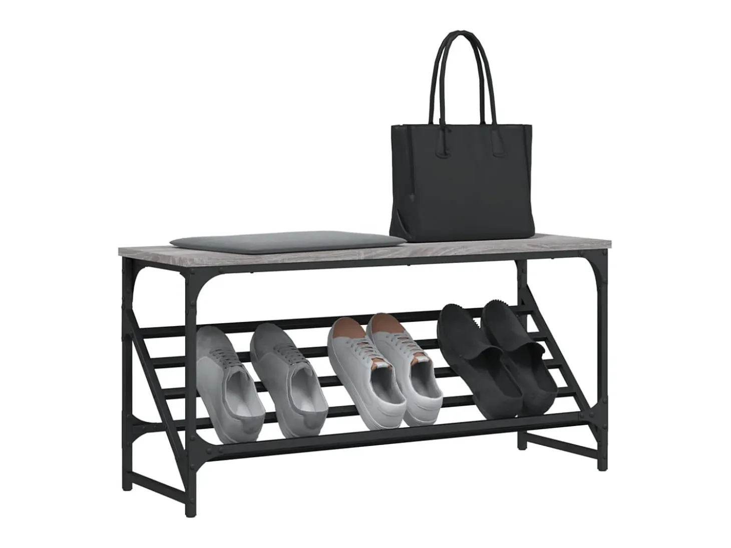 Zapatero Sonoma gris 90x30x45 cm madera de ingeniería
