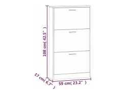 Zapatero Sonoma gris 59x17x108 cm Madera de ingeniería
