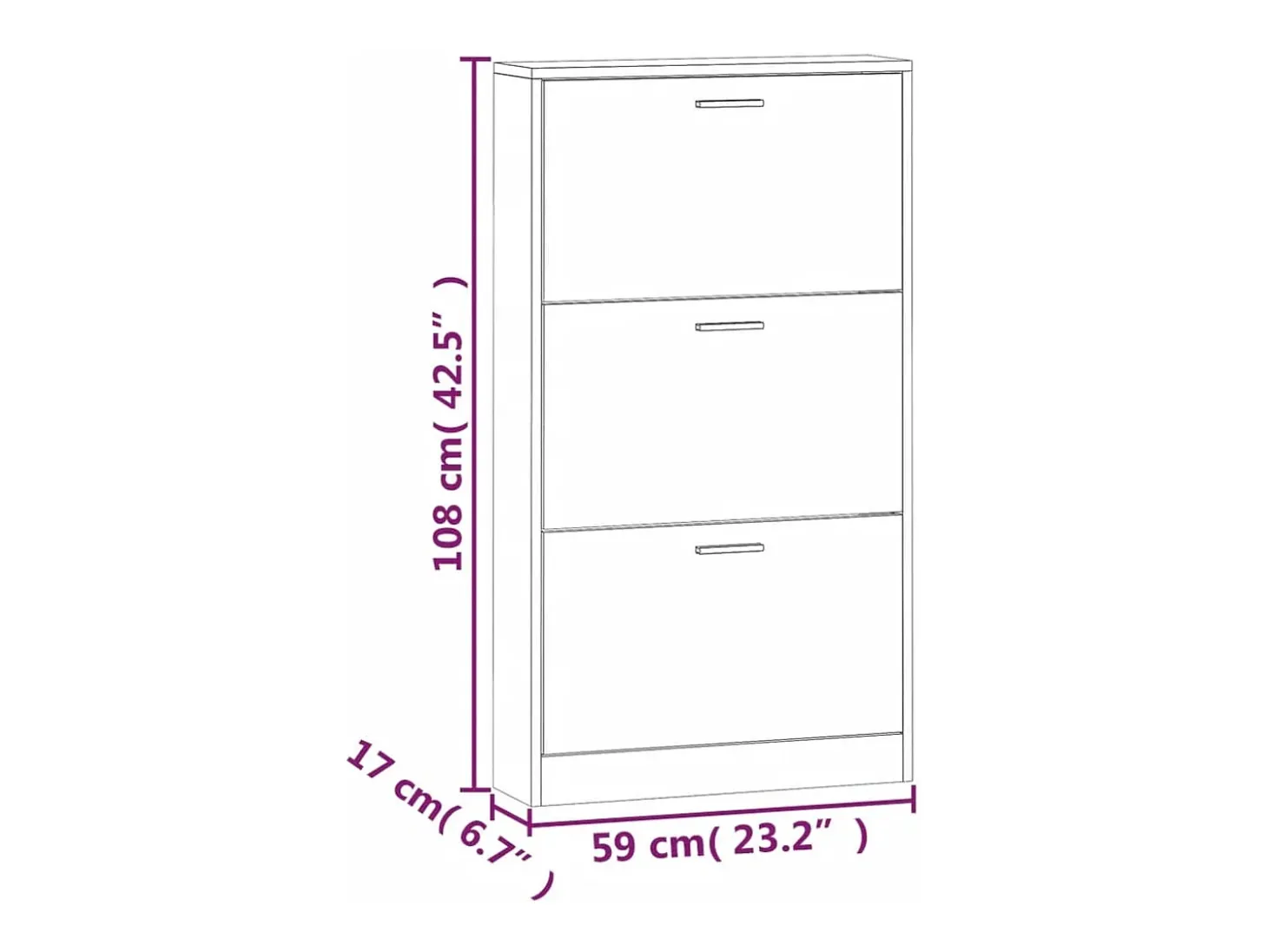 Zapatero Sonoma gris 59x17x108 cm Madera de ingeniería