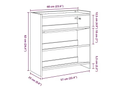 Zapatero Sonoma gris 60x25x62 cm madera de ingeniería