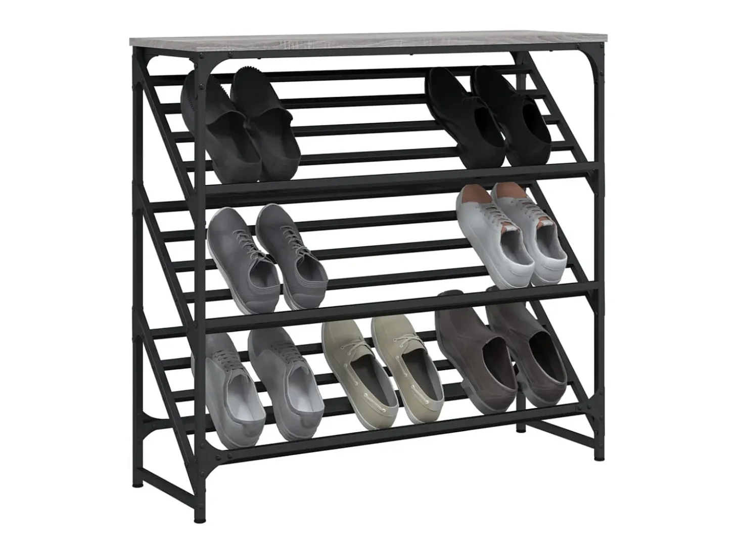 Zapatero Sonoma gris 90x30x85 cm madera de ingeniería