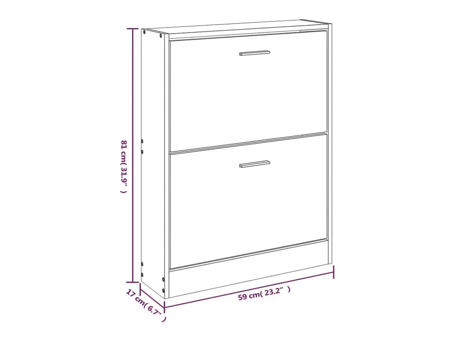 Zapatero Sonoma gris 59x17x81 cm Madera de ingeniería