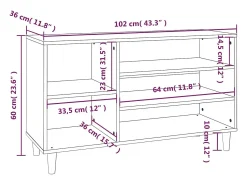 Zapatero Sonoma gris 102x36x60 cm Madera de ingeniería