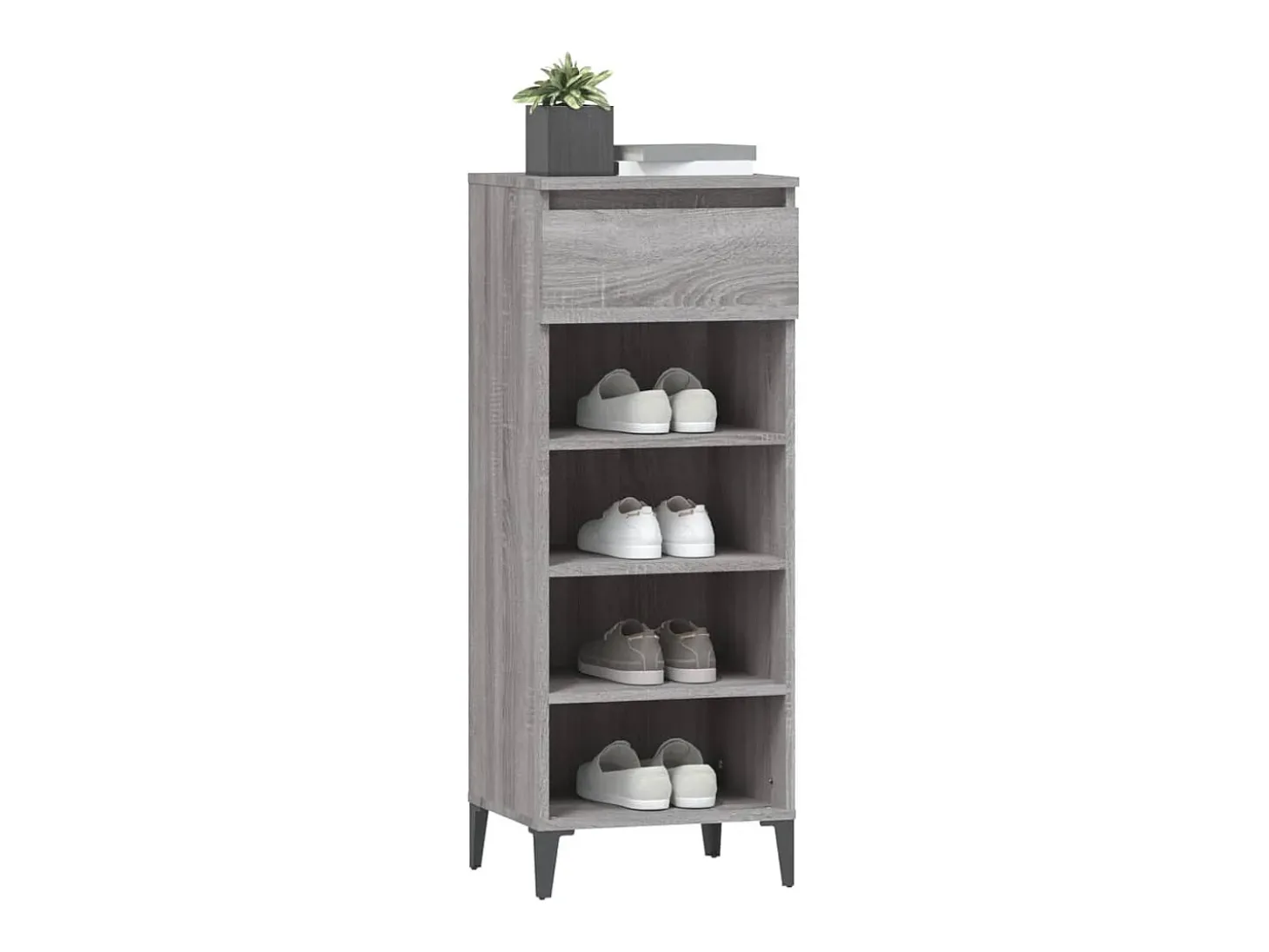 Zapatero Sonoma gris 40x36x105 cm Madera de ingeniería