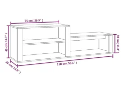 Zapatero Sonoma gris 150x35x45 cm Madera de ingeniería