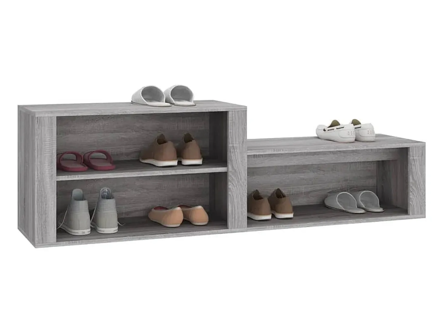 Zapatero Sonoma gris 150x35x45 cm Madera de ingeniería