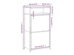 Zapatero Sonoma gris 60x34x112 cm Madera de ingeniería