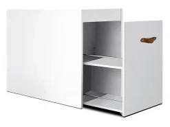 Zapatero tirador cuero aglomerado blanco 74x115 cm