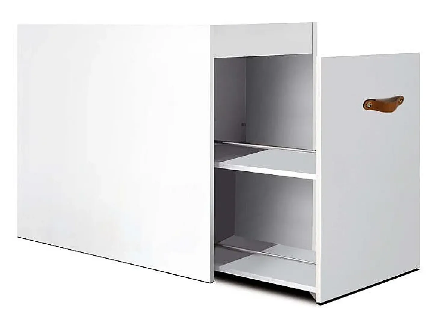 Zapatero tirador cuero aglomerado blanco 74x115 cm