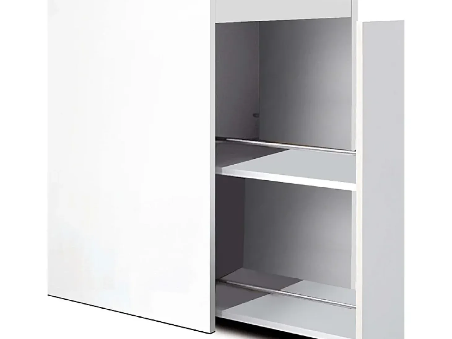 Zapatero tirador cuero aglomerado blanco 74x115 cm