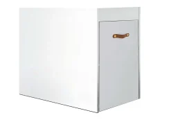 Zapatero tirador cuero aglomerado blanco 74x115 cm