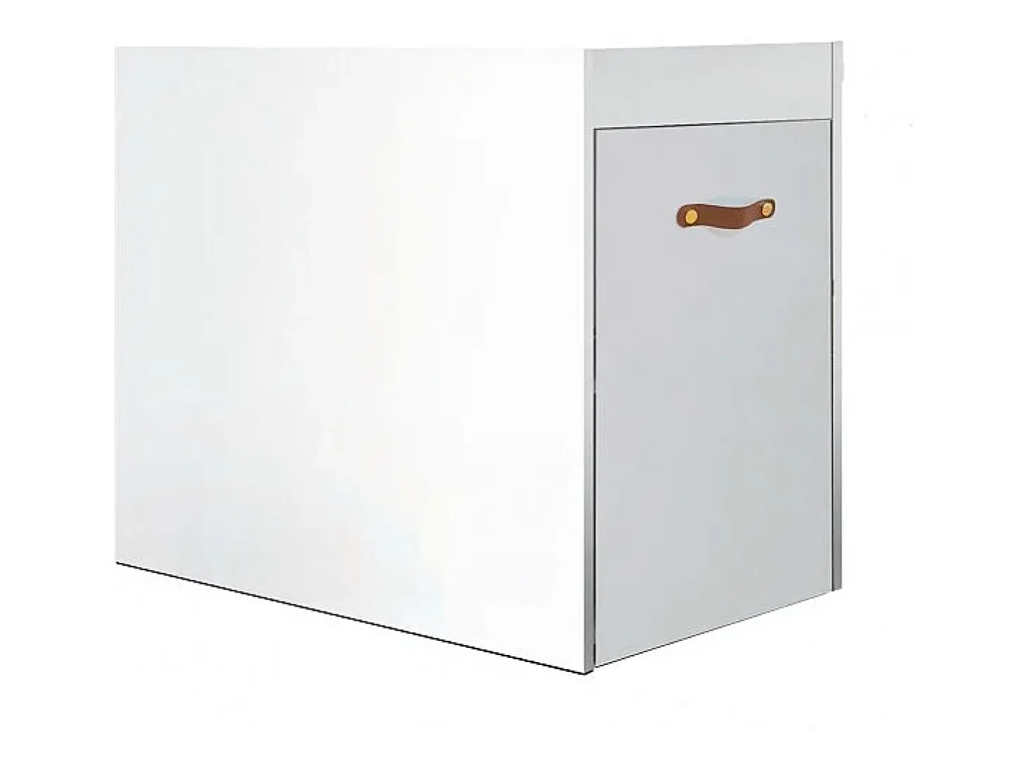 Zapatero tirador cuero aglomerado blanco 74x115 cm