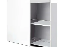 Zapatero tirador cuero aglomerado blanco 74x100 cm