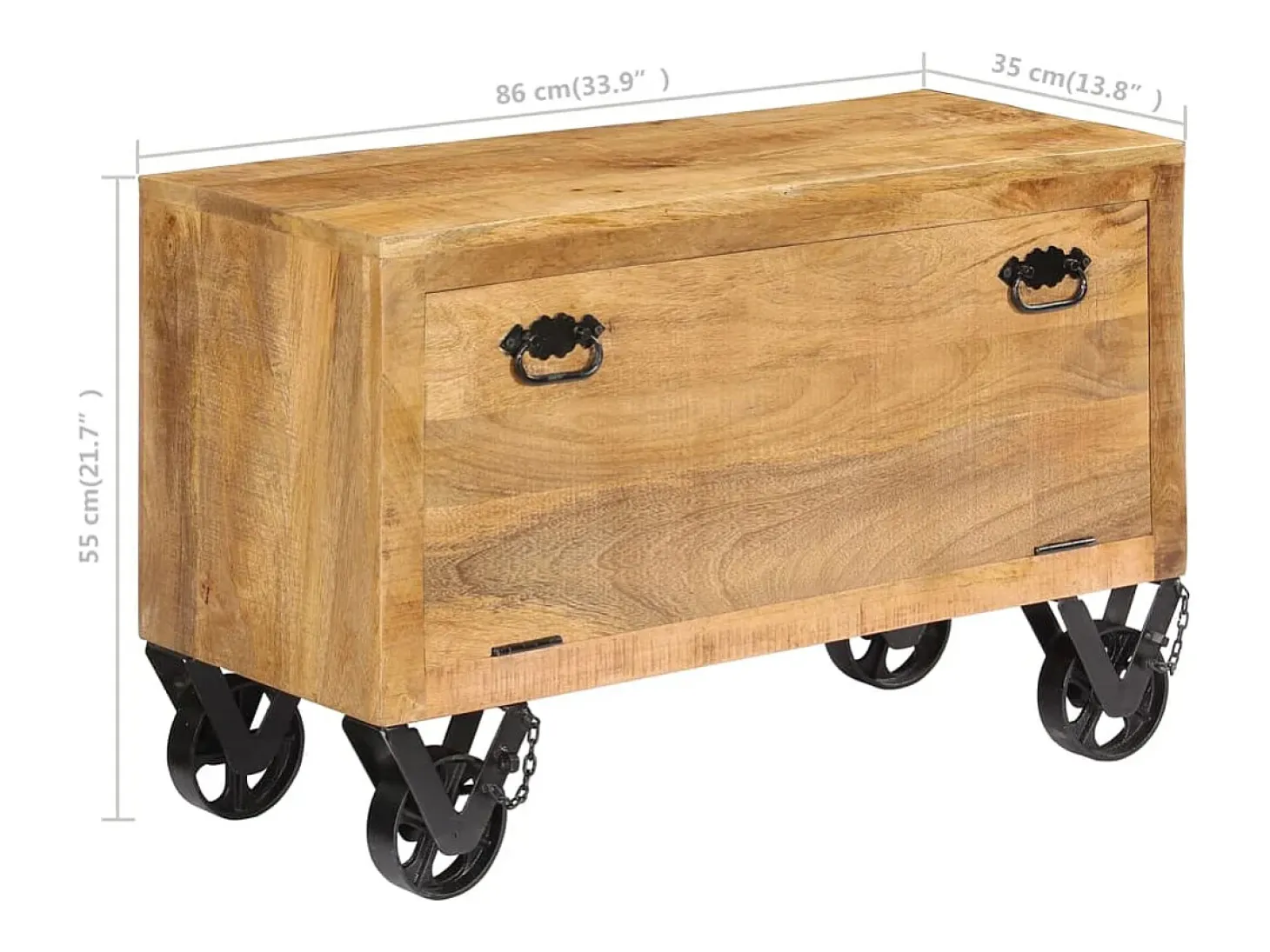 Zapatero 86x35x55 cm Madera maciza de mango