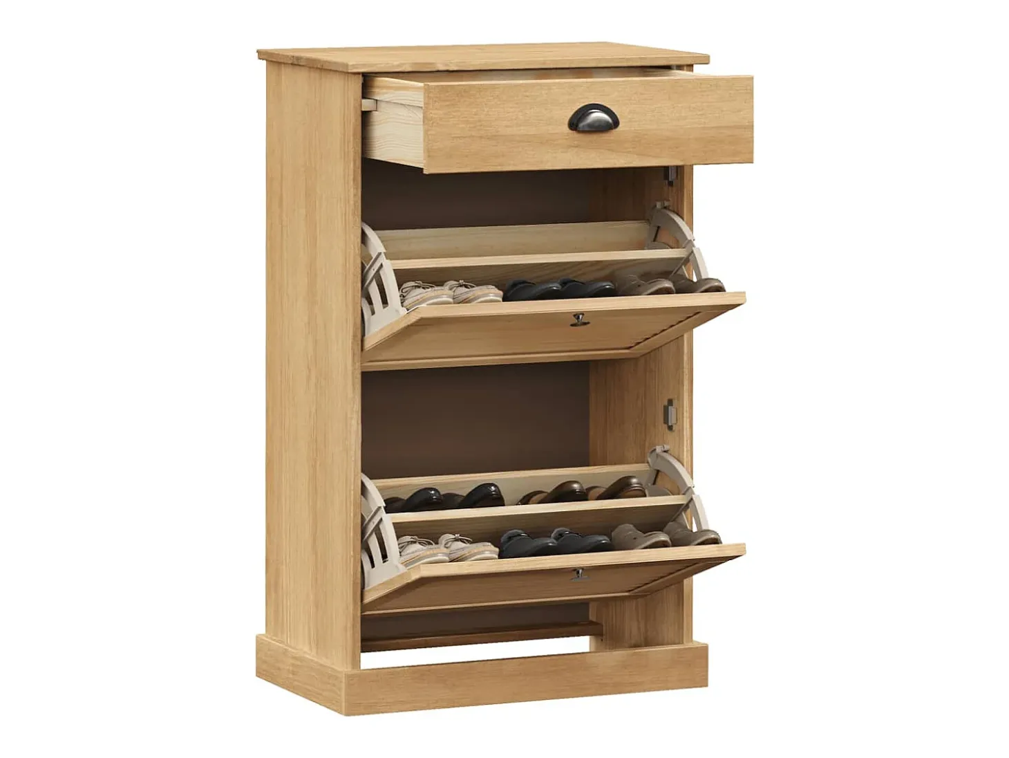 Zapatero 60x35x96 cm madera maciza de pino
