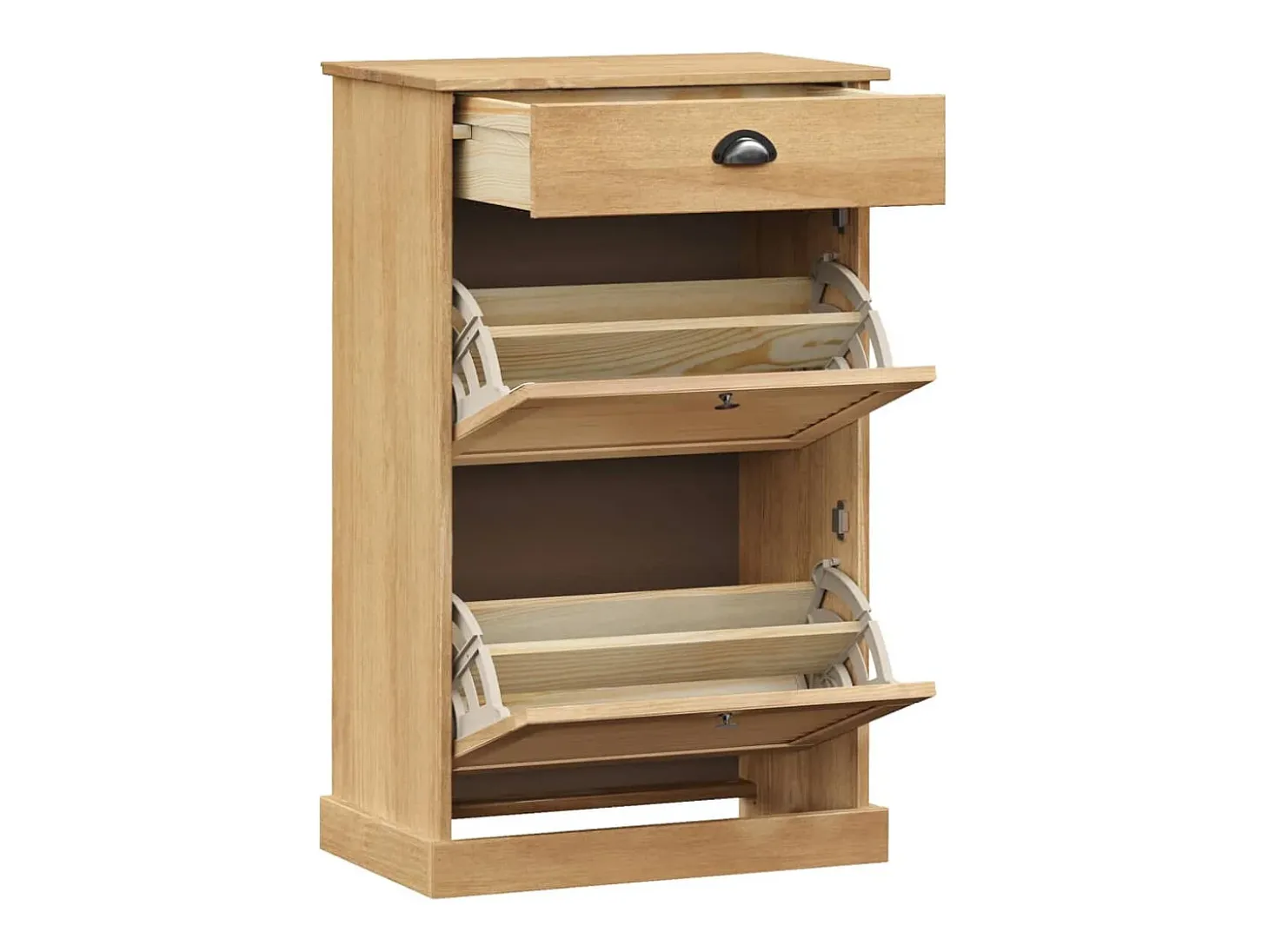 Zapatero 60x35x96 cm madera maciza de pino