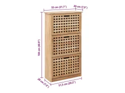 Zapatero 55x20x104 cm Madera maciza de nogal