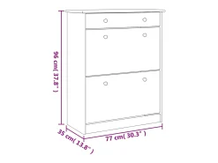 Zapatero 77x35x96 cm madera maciza de pino