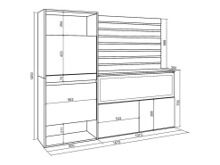 Zapatero, 167x35x145cm, Dormitorio, habitación, Chimenea eléctrica XXL, Listones Decorativos, Blanco