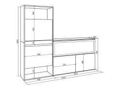 Zapatero, 167x35x145cm, Dormitorio, habitación, Chimenea eléctrica XXL, Cemento