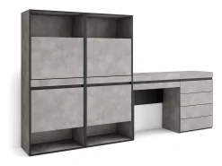 Zapatero, 247x35x145cm, Dormitorio, habitación, Cómoda, Cajonera, Tocador, Cemento