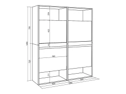 Zapatero, 120x35x145cm, Dormitorio, habitación, Mueble auxiliar, Blanco