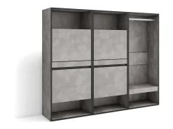 Zapatero, 180x35x145cm, Dormitorio, habitación, Vestidor abierto, Cemento