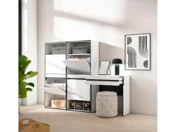 Zapatero, 190x35x145cm, Dormitorio, habitación, Tocador, Blanco