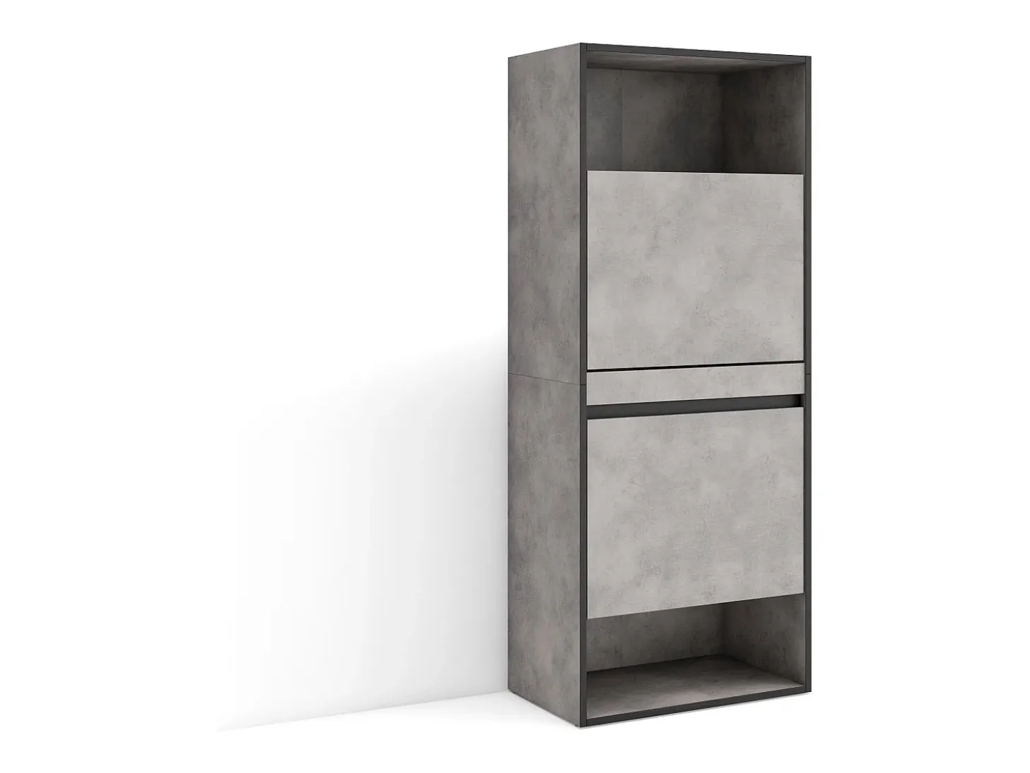 Zapatero, 60x35x145cm, Dormitorio, habitación, Mueble auxiliar, Cemento