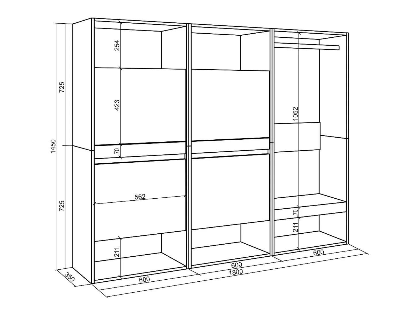 Zapatero, 180x35x145cm, Dormitorio, habitación, Vestidor abierto, Roble