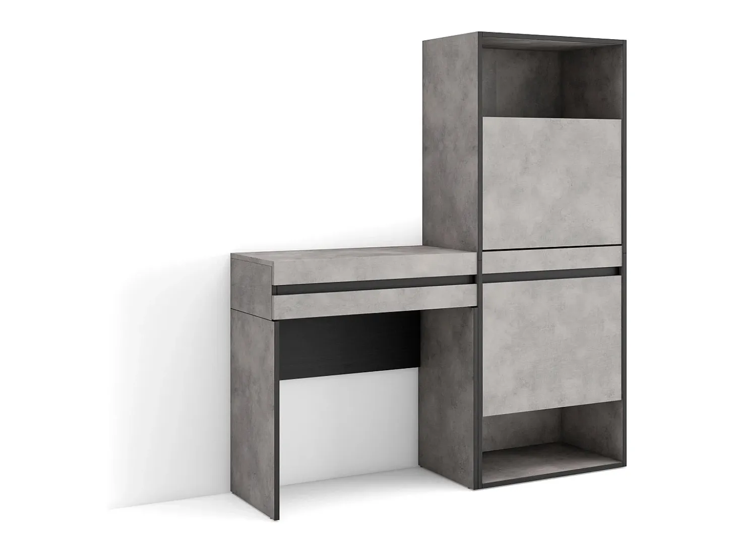 Zapatero, 130x35x145cm, Dormitorio, habitación, Tocador, Cemento