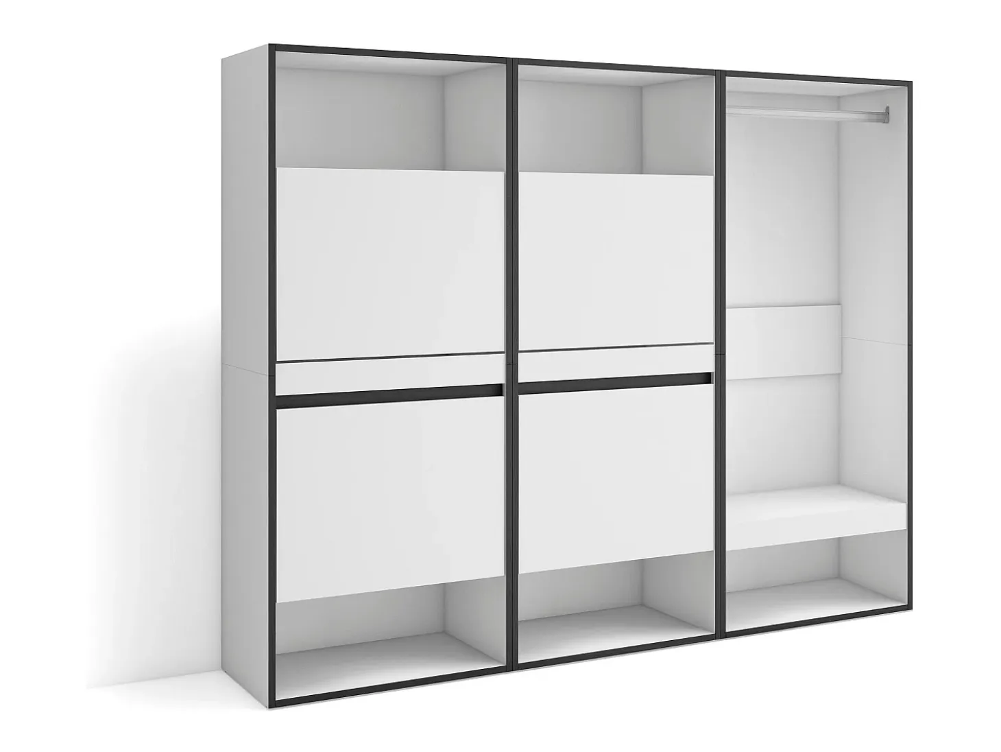 Zapatero, 180x35x145cm, Dormitorio, habitación, Vestidor abierto, Blanco
