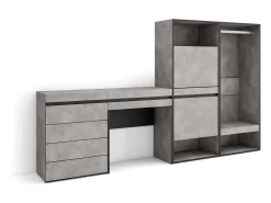 Zapatero, 247x35x145cm, Dormitorio, habitación, Vestidor abierto, Cómoda, Cajonera, Tocador, Cemento
