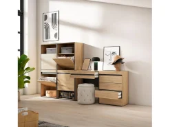 Zapatero, 247x35x145cm, Dormitorio, habitación, Cómoda, Cajonera, Tocador, Roble