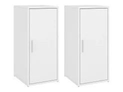 Zapateros 2 uds Blanco 32x35x70 cm Aglomerado
