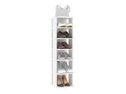Zapateros 2 uds Blanco 27,5x27x102cm madera de ingeniería