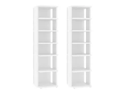 Zapateros 2 uds Blanco 27,5x27x102cm madera de ingeniería