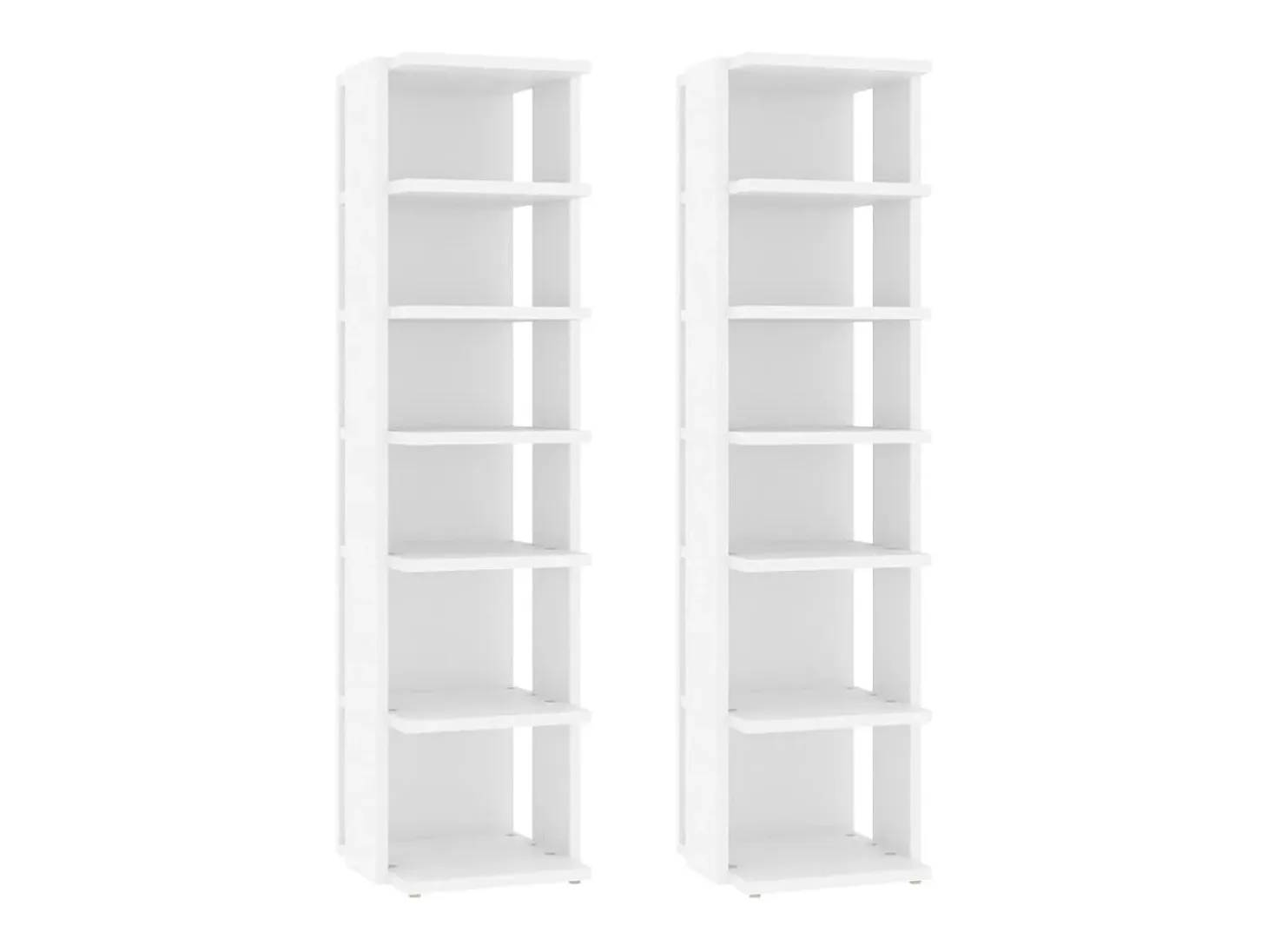 Zapateros 2 uds Blanco 27,5x27x102cm madera de ingeniería